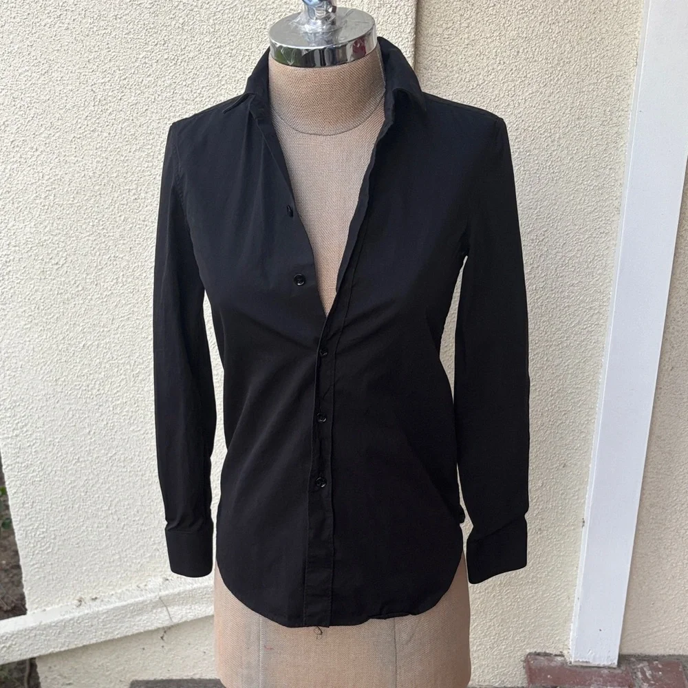 Saint Laurent Classic Slim Fit Black Button-Up Shirt from Saks NY. Made in Italy